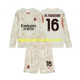 Fotbalový Dres AC Milán Mike Maignan 16 Brankářské Dětské Alternativní 2024/25 Dlouhý Rukáv